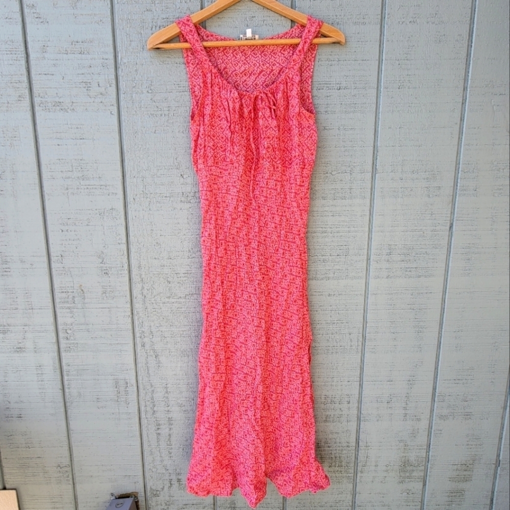90s y2k Charlotte Russe Midi Milkmaid Floral Dress size M/L Pink